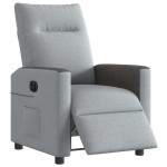 vidaXL Fotoliu rabatabil electric, gri deschis, textil