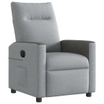 vidaXL Fotoliu rabatabil electric, gri deschis, textil