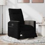 vidaXL Fotoliu rabatabil electric, negru, material textil