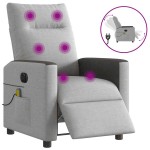 vidaXL Scaun reclinabil electric pentru masaj Cloud Grey Fabric vidaXL Scaun reclinabil electric pentru masaj Cloud Grey Fabric