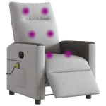 vidaXL Scaun reclinabil electric pentru masaj Cloud Grey Fabric vidaXL Scaun reclinabil electric pentru masaj Cloud Grey Fabric