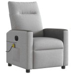 vidaXL Scaun reclinabil electric pentru masaj Cloud Grey Fabric vidaXL Scaun reclinabil electric pentru masaj Cloud Grey Fabric