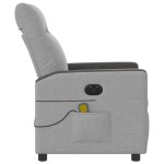 vidaXL Scaun reclinabil electric pentru masaj Cloud Grey Fabric vidaXL Scaun reclinabil electric pentru masaj Cloud Grey Fabric