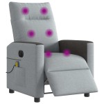vidaXL Fotoliu electric de masaj rabatabil, gri deschis, microfibră