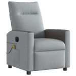 vidaXL Fotoliu electric de masaj rabatabil, gri deschis, microfibră