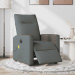vidaXL Fotoliu electric de masaj rabatabil, gri închis, textil