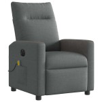 vidaXL Fotoliu electric de masaj rabatabil, gri închis, textil