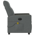 vidaXL Fotoliu electric de masaj rabatabil, gri închis, textil