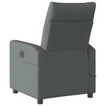 vidaXL Fotoliu electric de masaj rabatabil, gri închis, textil