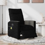 vidaXL Fotoliu electric de masaj rabatabil, negru, textil vidaXL Fotoliu electric de masaj rabatabil, negru, textil