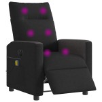 vidaXL Fotoliu electric de masaj rabatabil, negru, textil vidaXL Fotoliu electric de masaj rabatabil, negru, textil