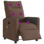 vidaXL Fotoliu electric de masaj rabatabil, maro, textil