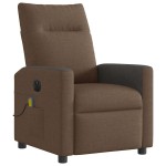 vidaXL Fotoliu electric de masaj rabatabil, maro, textil