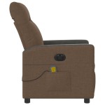 vidaXL Fotoliu electric de masaj rabatabil, maro, textil