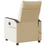 vidaXL Fotoliu electric de masaj rabatabil, crem, textil