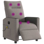 vidaXL Fotoliu electric de masaj rabatabil, gri taupe, textil