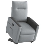 vidaXL Fotoliu rabatabil cu ridicare, gri deschis, material textil