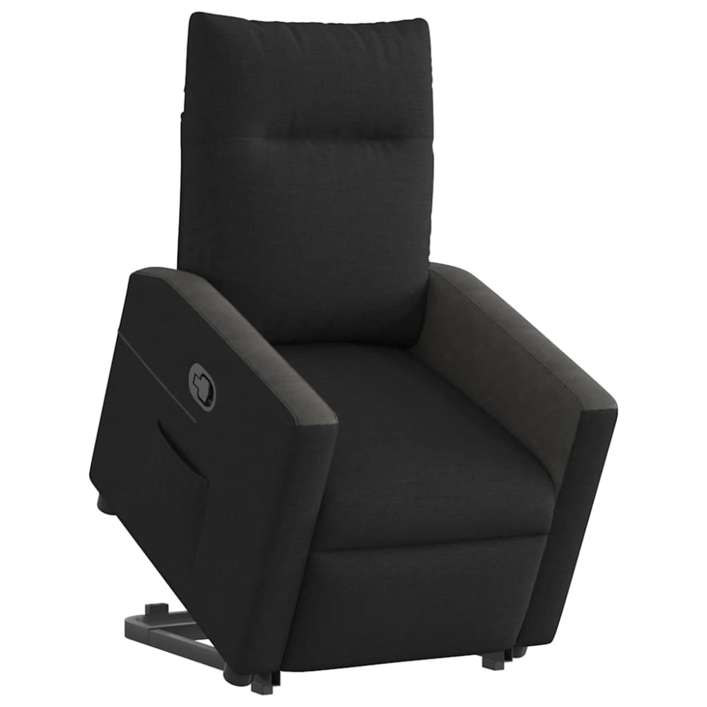 vidaXL Fotoliu rabatabil cu ridicare pe verticală, negru, textil