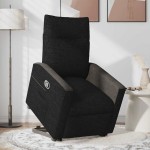 vidaXL Fotoliu rabatabil cu ridicare pe verticală, negru, textil