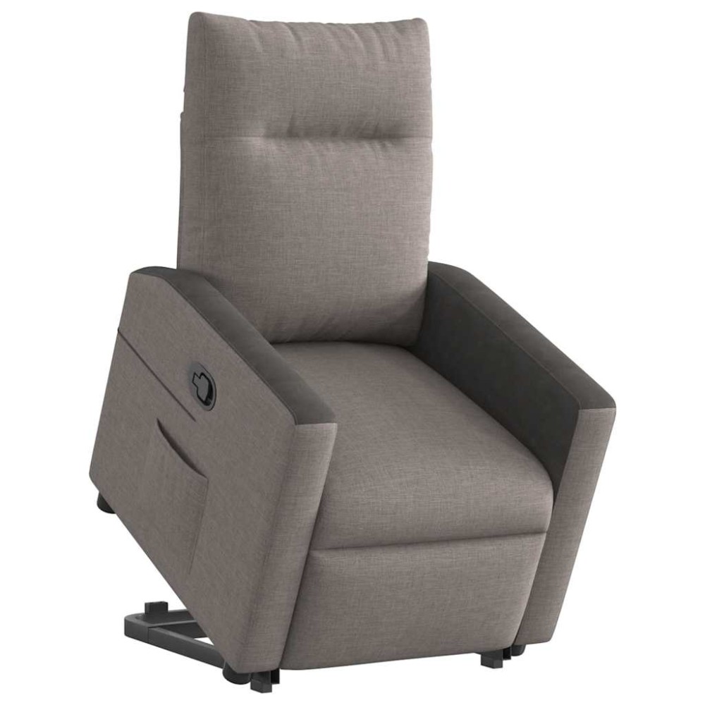 vidaXL Fotoliu rabatabil cu ridicare pe verticală, gri taupe, textil