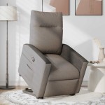 vidaXL Fotoliu rabatabil cu ridicare pe verticală, gri taupe, textil