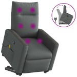 vidaXL Fotoliu de masaj rabatabil cu ridicare, gri închis, textil vidaXL Fotoliu de masaj rabatabil cu ridicare, gri închis, textil