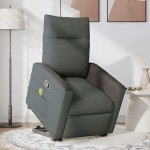 vidaXL Fotoliu de masaj rabatabil cu ridicare, gri închis, textil vidaXL Fotoliu de masaj rabatabil cu ridicare, gri închis, textil