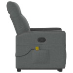 vidaXL Fotoliu de masaj rabatabil cu ridicare, gri închis, textil vidaXL Fotoliu de masaj rabatabil cu ridicare, gri închis, textil