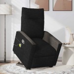 vidaXL Fotoliu rabatabil de masaj, cu ridicare, negru, material textil