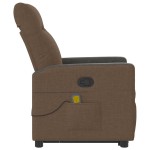 vidaXL Fotoliu de masaj rabatabil cu ridicare, maro, textil