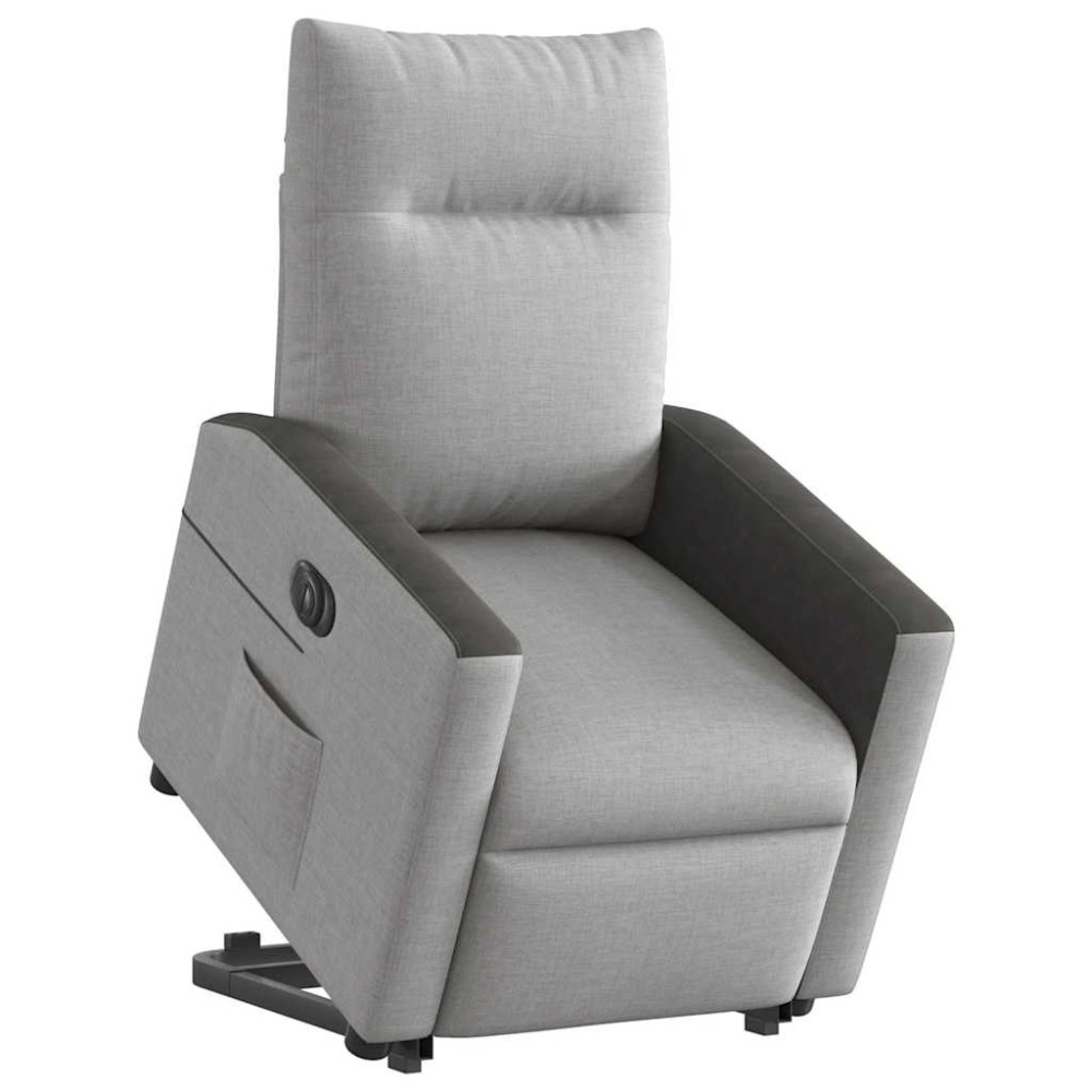 vidaXL Scaun reclinabil electric, țesătură gri nor