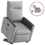 vidaXL Scaun reclinabil electric, țesătură gri nor vidaXL Scaun reclinabil electric, țesătură gri nor