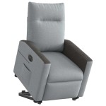 vidaXL Fotoliu electric rabatabil cu ridicare, gri deschis, textil