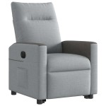 vidaXL Fotoliu electric rabatabil cu ridicare, gri deschis, textil