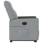 vidaXL Fotoliu electric rabatabil cu ridicare, gri deschis, textil
