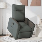 vidaXL Fotoliu electric rabatabil cu ridicare, gri închis, textil