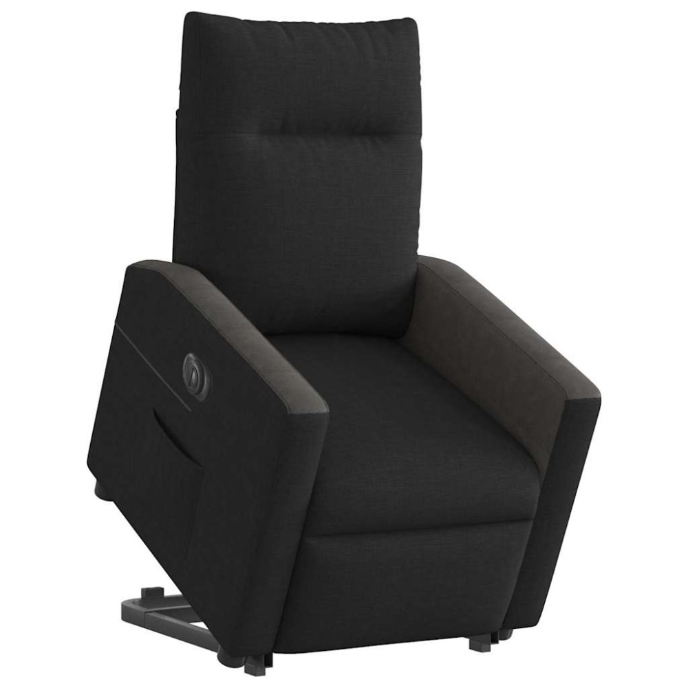 vidaXL Fotoliu electric rabatabil cu ridicare, negru, textil