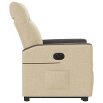 vidaXL Fotoliu electric rabatabil cu ridicare, crem, textil