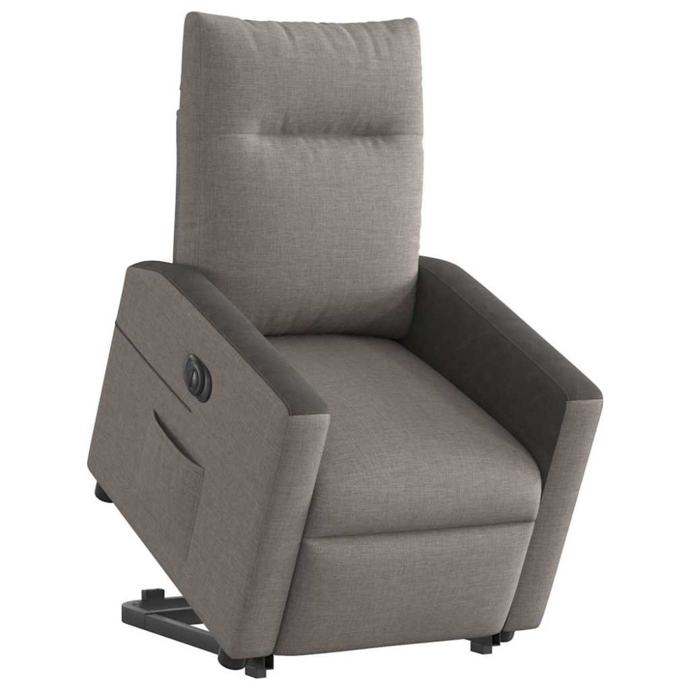 vidaXL Fotoliu electric rabatabil cu ridicare, gri taupe, textil