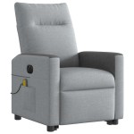 vidaXL Fotoliu electric masaj rabatabil cu ridicare, gri închis textil
