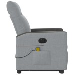 vidaXL Fotoliu electric masaj rabatabil cu ridicare, gri închis textil