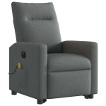 vidaXL Fotoliu electric masaj rabatabil cu ridicare, gri închis textil