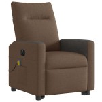 vidaXL Fotoliu electric de masaj rabatabil cu ridicare, maro, textil