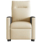 vidaXL Fotoliu electric de masaj rabatabil cu ridicare, crem, textil vidaXL Fotoliu electric de masaj rabatabil cu ridicare, crem, textil