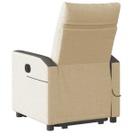 vidaXL Fotoliu electric de masaj rabatabil cu ridicare, crem, textil vidaXL Fotoliu electric de masaj rabatabil cu ridicare, crem, textil