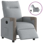 vidaXL Fotoliu rabatabil electric, gri deschis, textil