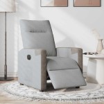 vidaXL Fotoliu rabatabil electric, gri deschis, textil