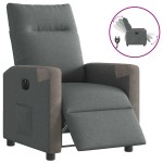 vidaXL Fotoliu rabatabil electric, gri închis, material textil