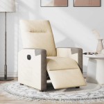 vidaXL Fotoliu rabatabil electric, crem, material textil