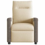 vidaXL Fotoliu rabatabil electric, crem, material textil